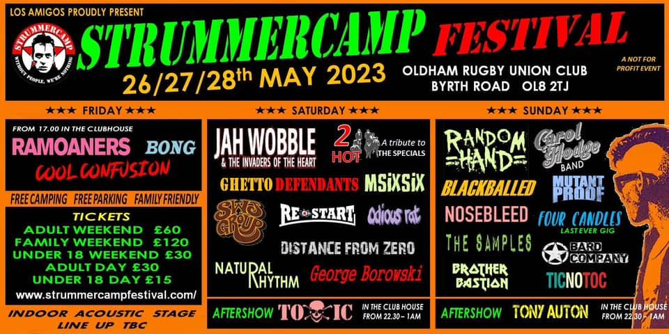 Strummercamp Festival Oldham May 25 - 27th 2023